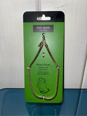 Kate Spade ♠️ New York Phone Charm Gold Chain Accessory Fits All Phone Cases NWT